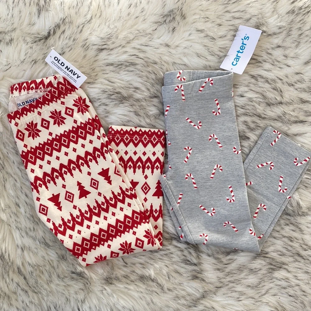 3T NWT 2 Toddler Girl Full Cotton Leggings Bundle